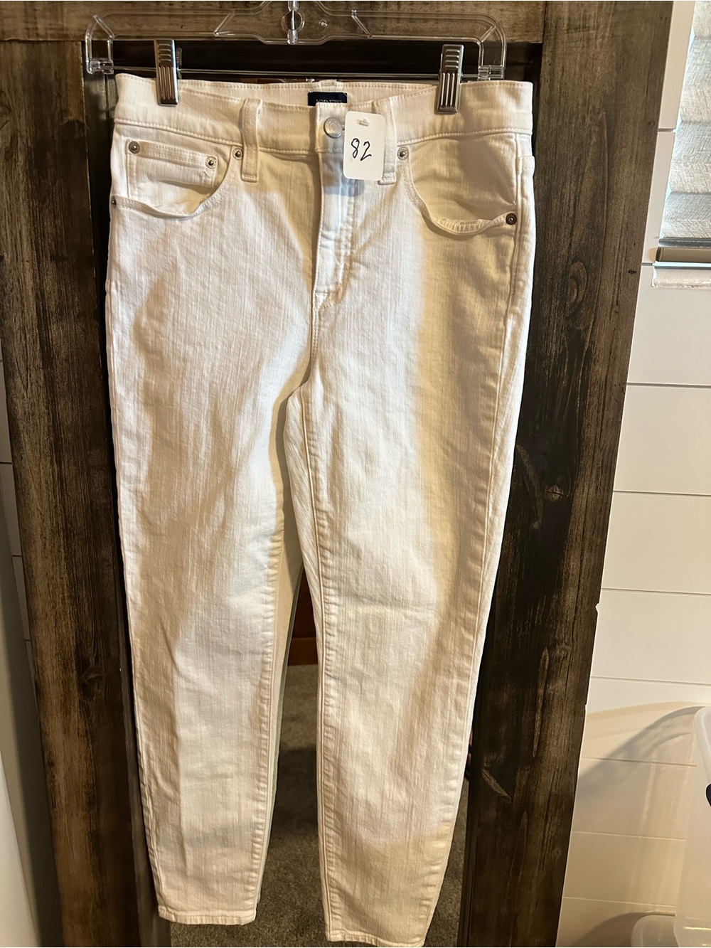 J.Crew 9” Mid Rise Skinny Jeans White Stretch Denim Women’s Classic Pants size 6